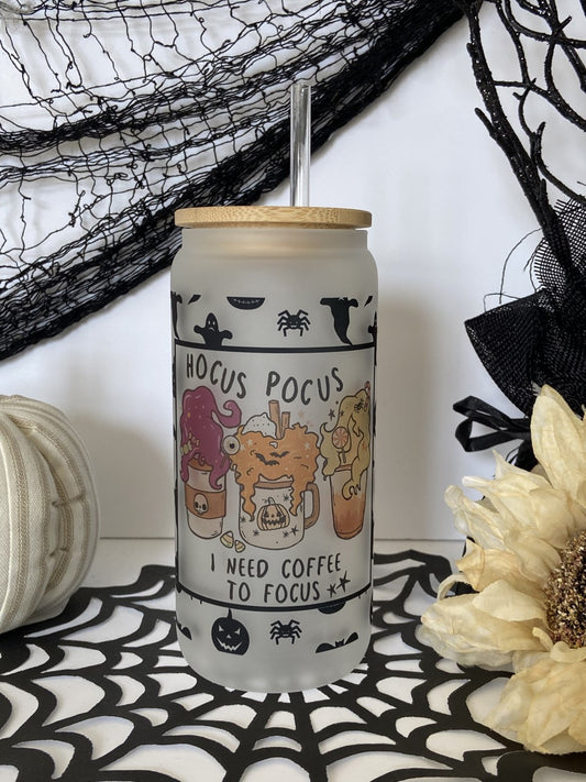 Hocus Pocus Frosted Beer Can Glass