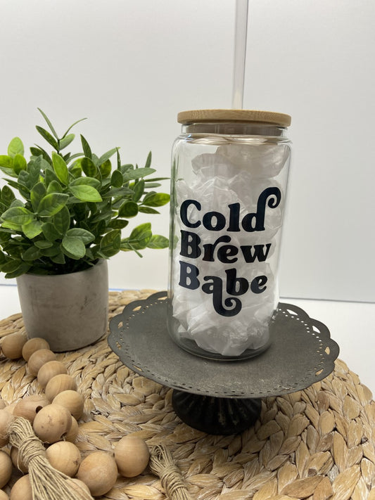 Cold Brew Babe Beer Can Glass